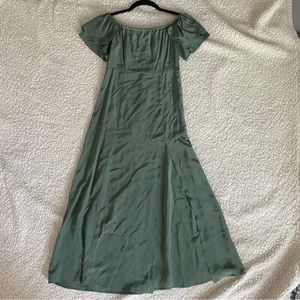 Green Maxi Dress with a Thigh Slit